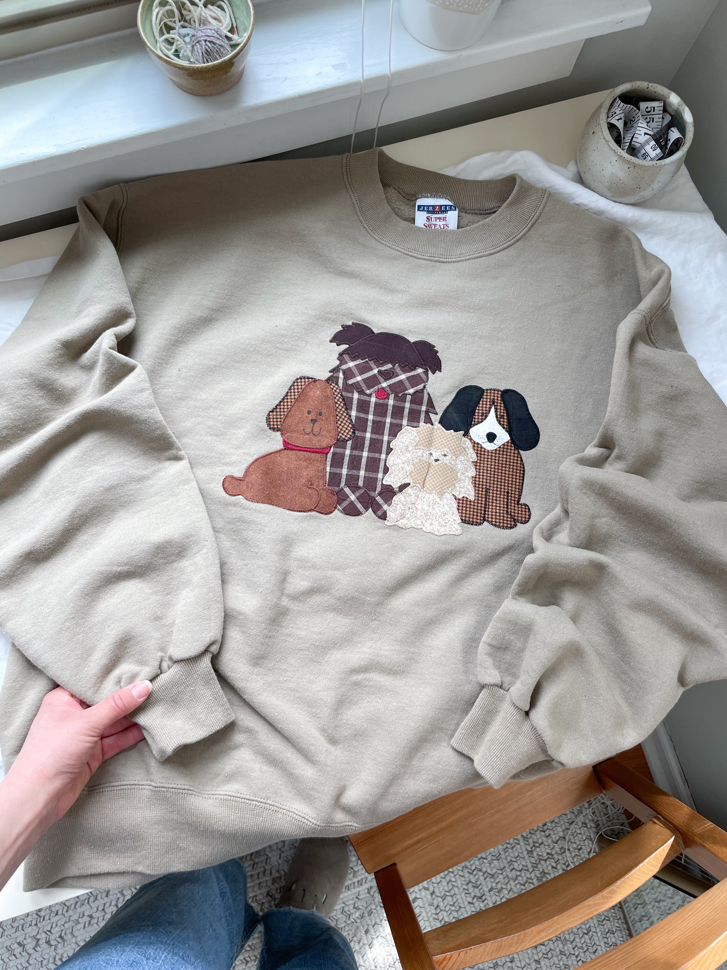 The Quilted Dog Crewneck (L)