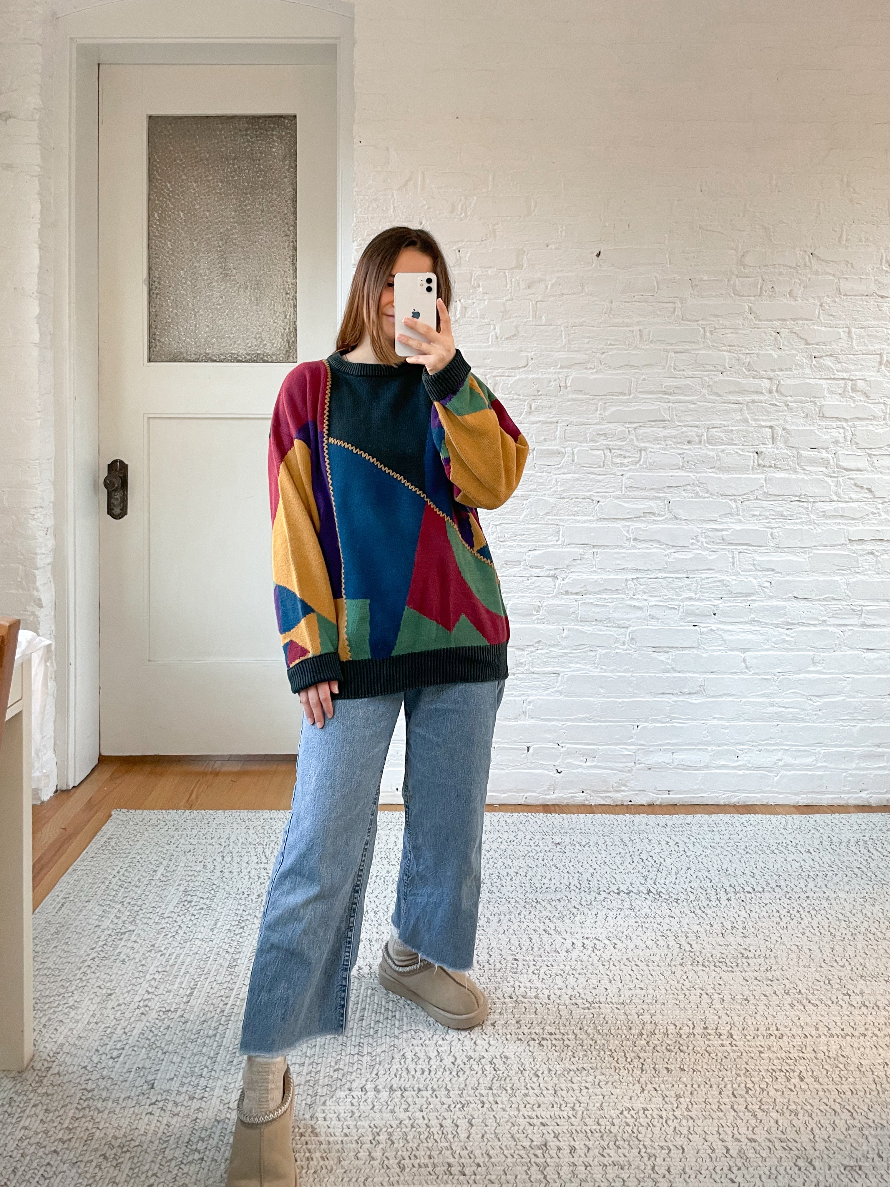 The Abstract Color Block Sweater (M)