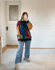 The Abstract Color Block Sweater (M)