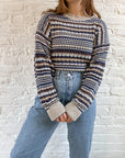 The Striped Textured Sweater (L)