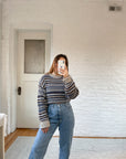 The Striped Textured Sweater (L)