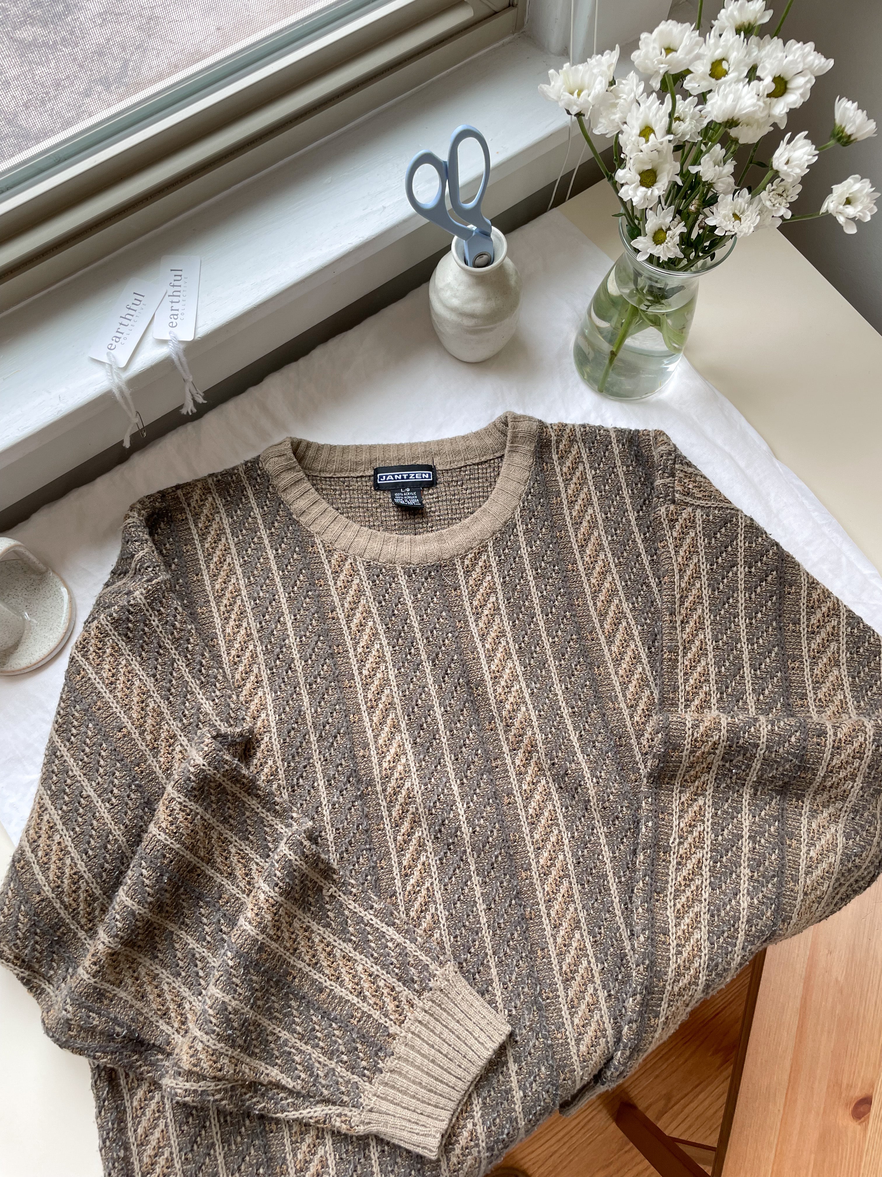 The Brown Toned Stripe Sweater (L)