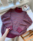 The Maroon Dotted Turtle Neck (M)