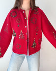 The Holiday Greenery Cardigan (XL)
