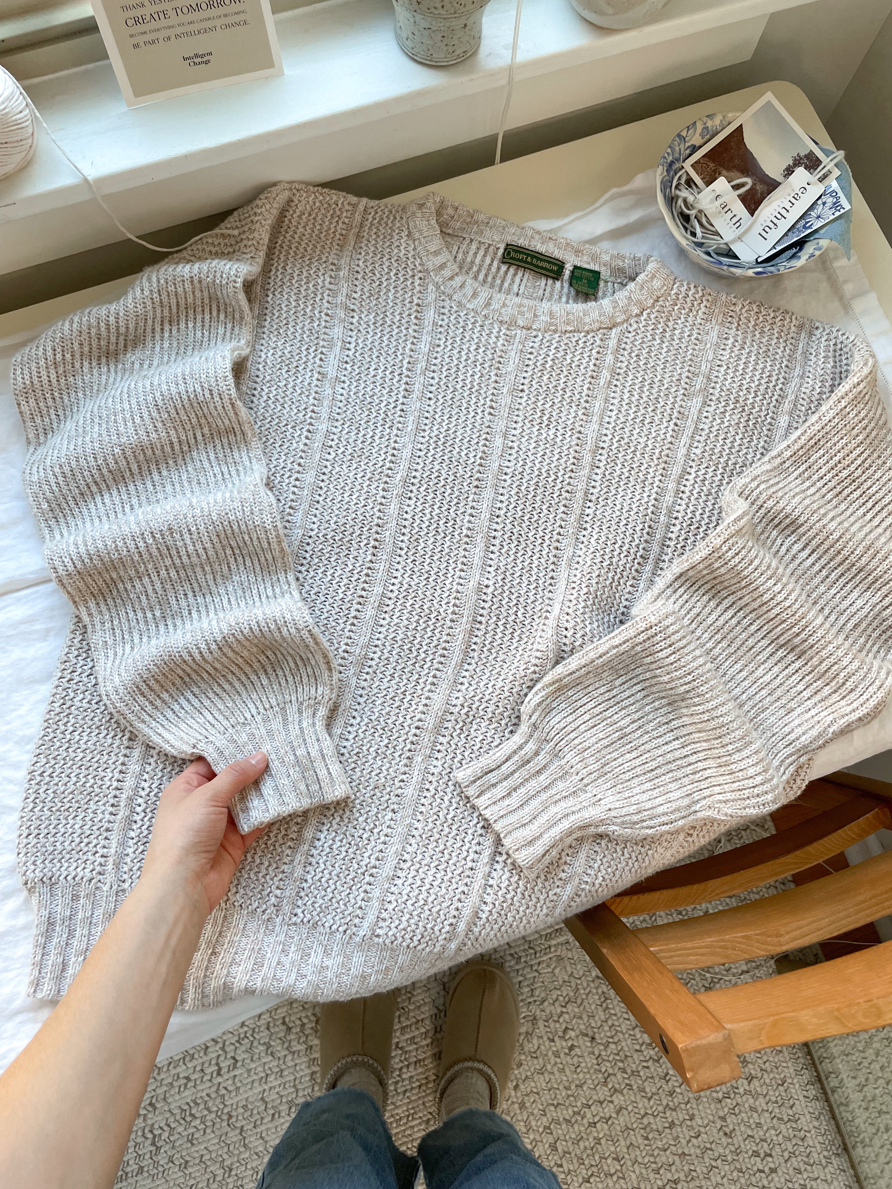 The Oatmeal Textured Sweater (M)