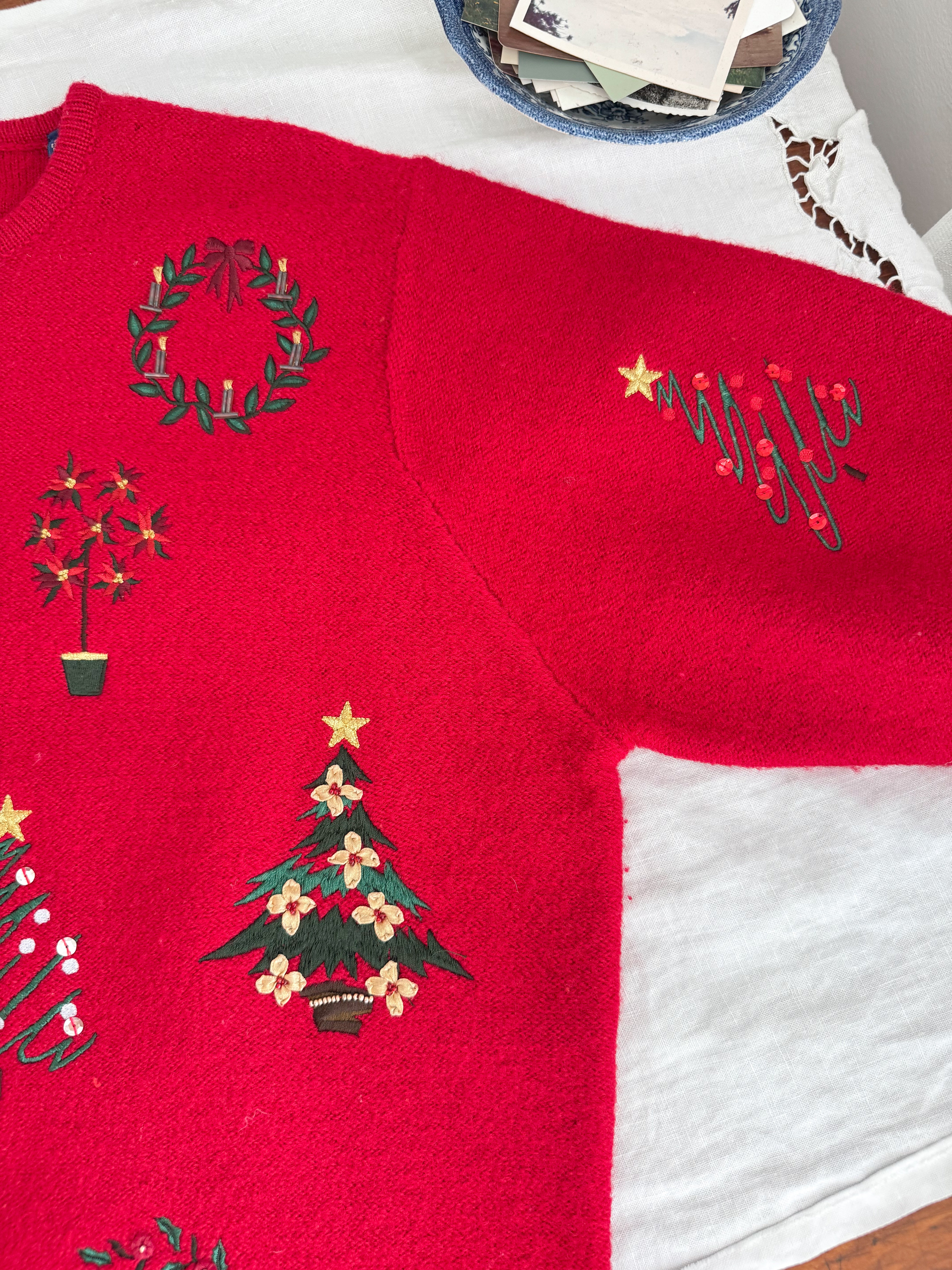 The Holiday Greenery Cardigan (XL)