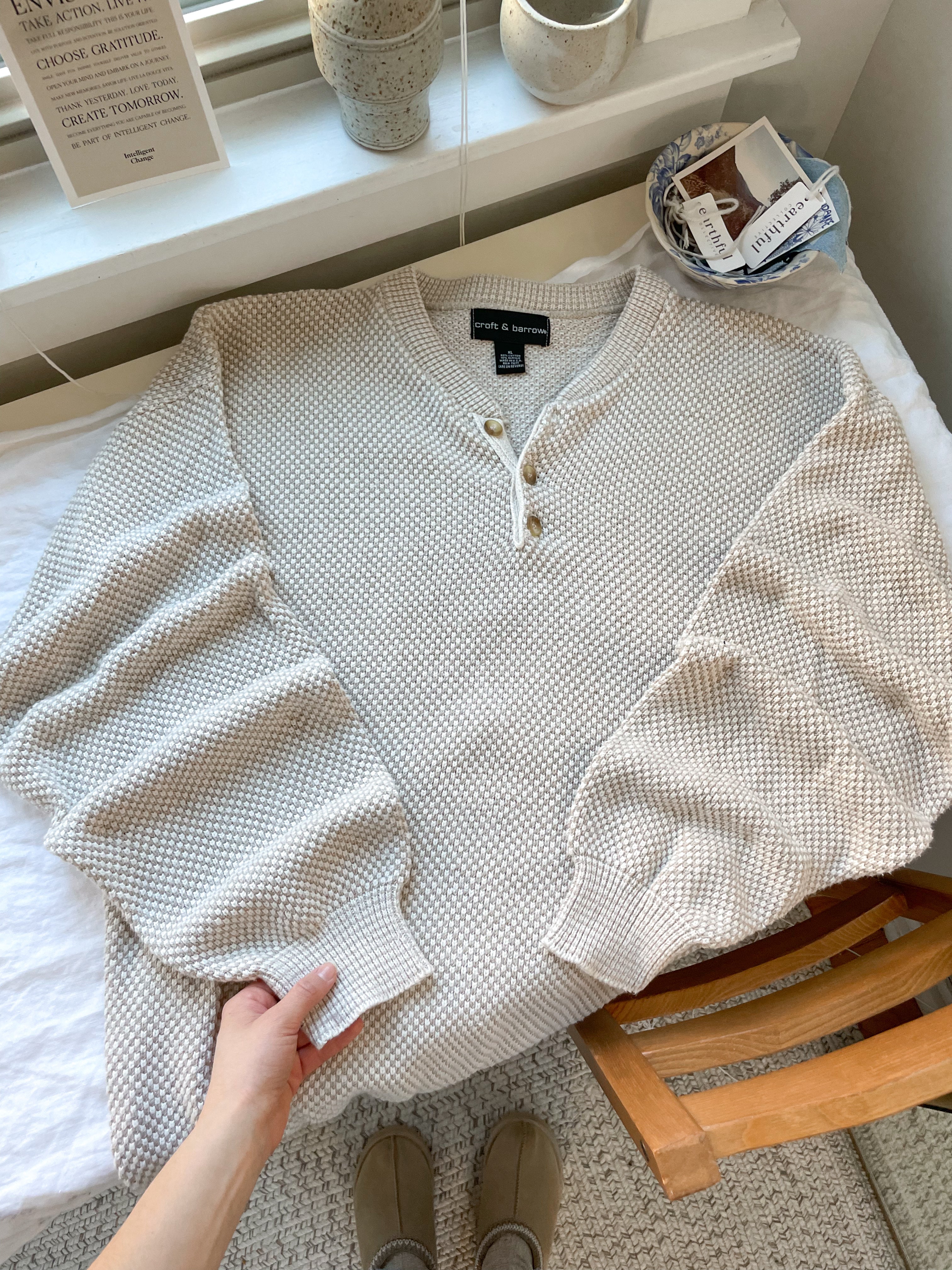 The Two-Toned Neutral Henley (XL)