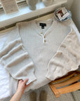 The Two-Toned Neutral Henley (XL)