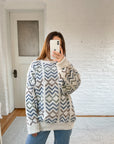 The Tri-Color Chevron Sweater (XL)