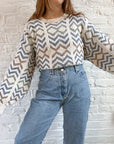 The Tri-Color Chevron Sweater (XL)