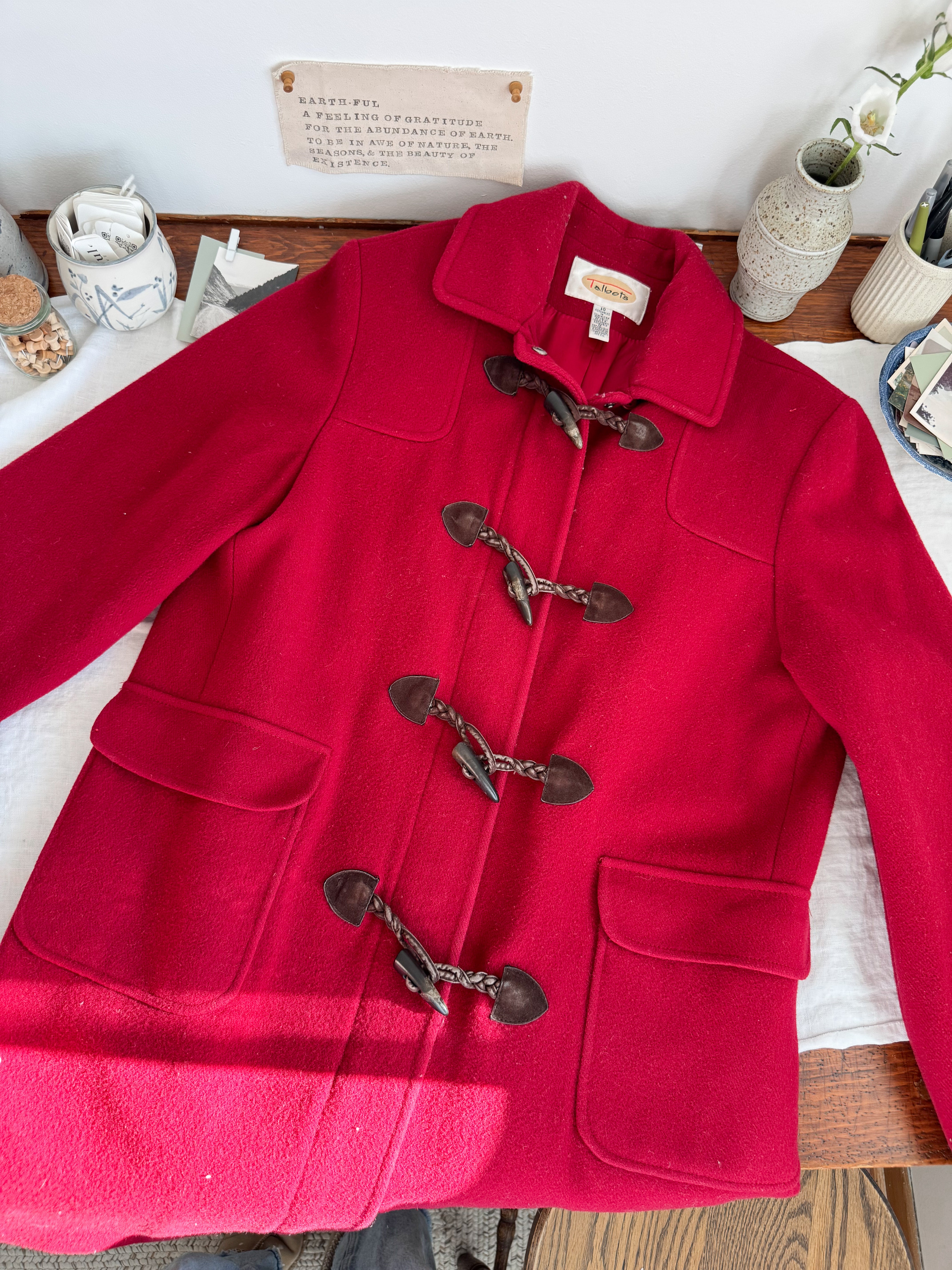 The Cardinal Red Toggle Coat (L)