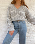 The V Neck Chevron Sweater (L)