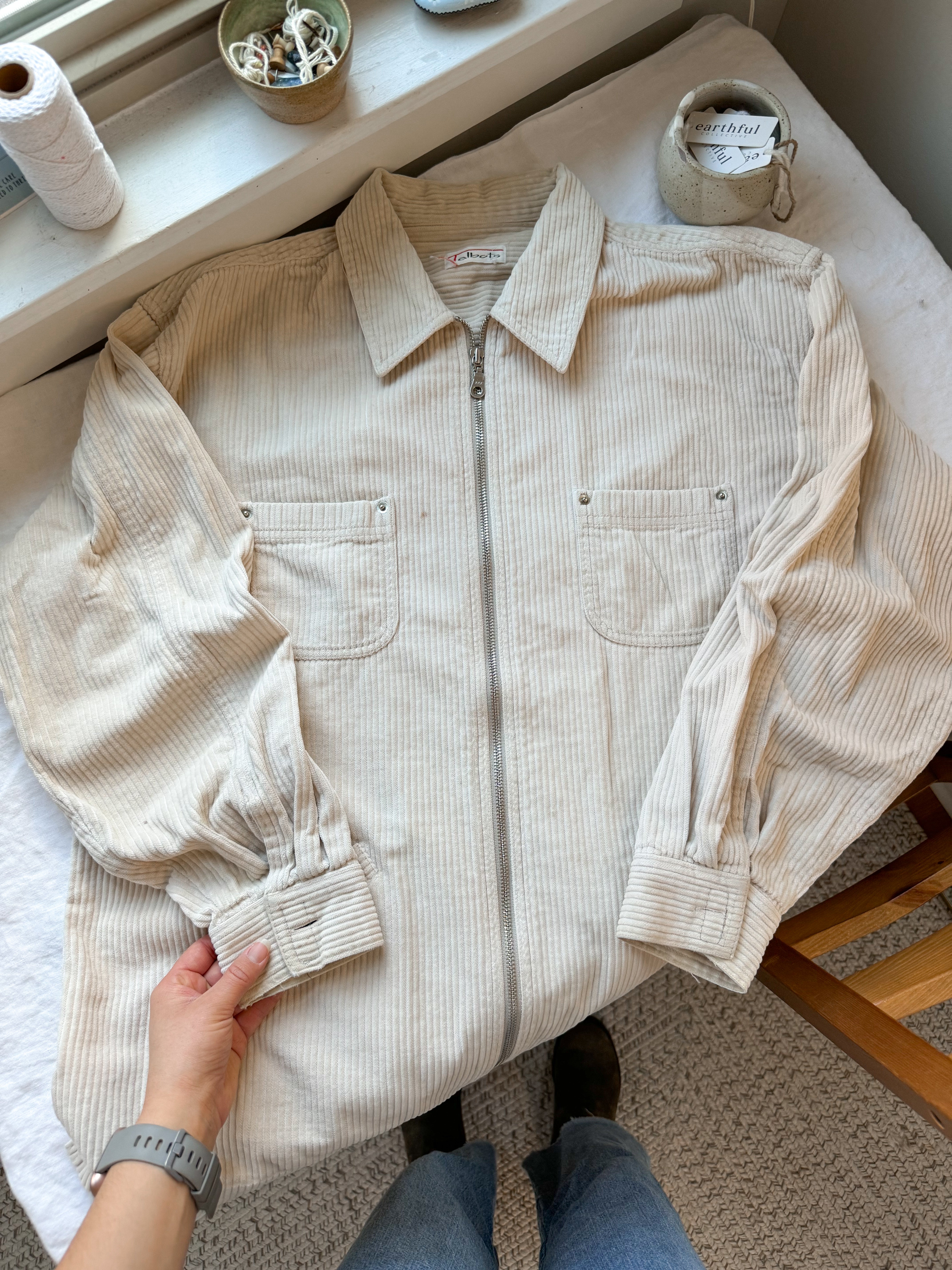 The Cream Corduroy Shacket (L)