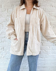 The Cream Corduroy Shacket (L)