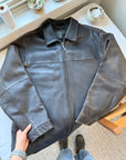 The Dark Chocolate Leather Coat (L)