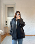 The Dark Chocolate Leather Coat (L)