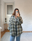 The Green Toned Flannel Shacket (L)