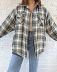 The Green Toned Flannel Shacket (L)