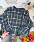 The Cool Toned Plaid Sweater (L)