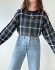 The Cool Toned Plaid Sweater (L)