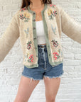 The Embroidered Flower Cardigan (M)