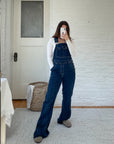 Dark Wash Silver Jeans Flare Overalls (S)