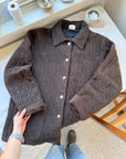 The Coffee Quilted Fleece Coat (M)