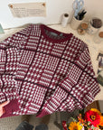 The Red Houndstooth Sweater (XL)