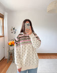 The Pink & Green Fair Isle Sweater (XL)