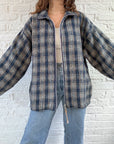 The Plaid Fleece Zip Up Coat (M)