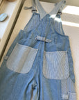 Vintage Striped & Gingham Patchwork Overalls (S)