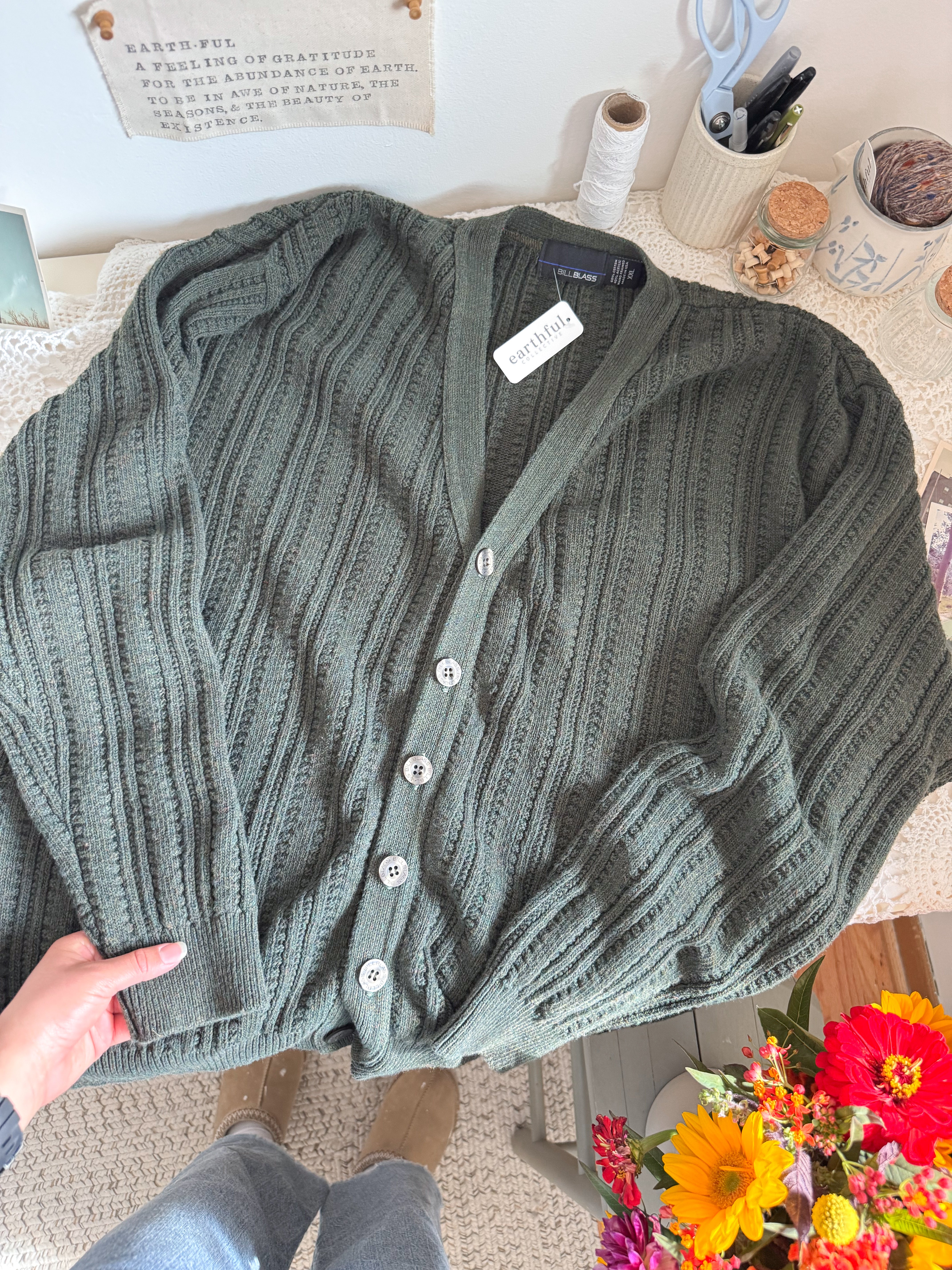 The Moss Textured Cardigan (XXL)