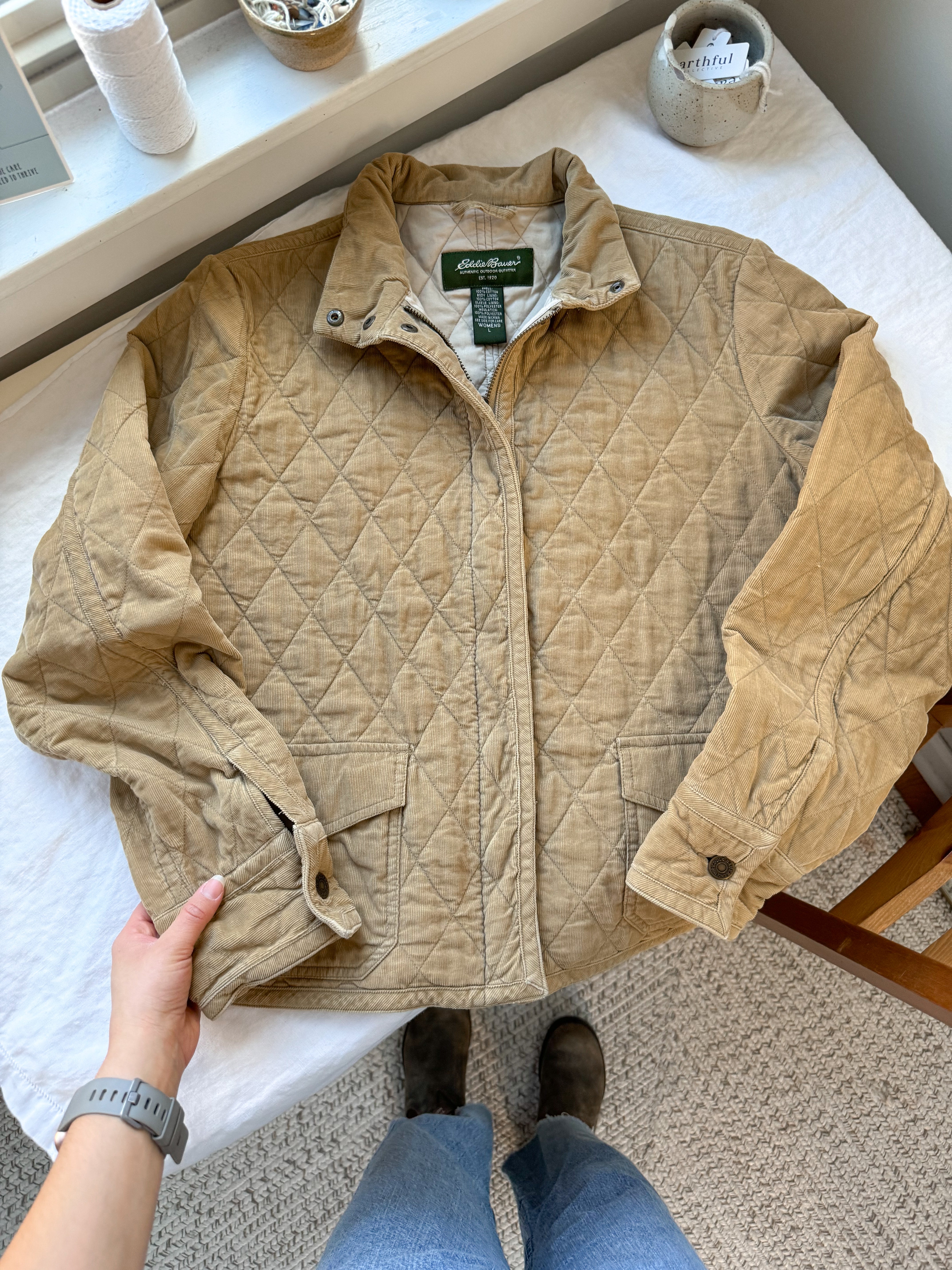 The Tan Quilted Jacket (L)