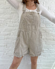 Beige Microcord Shortalls (XL)