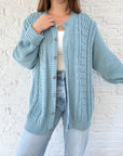 The Sky Blue Cable Knit Cardigan (XL)