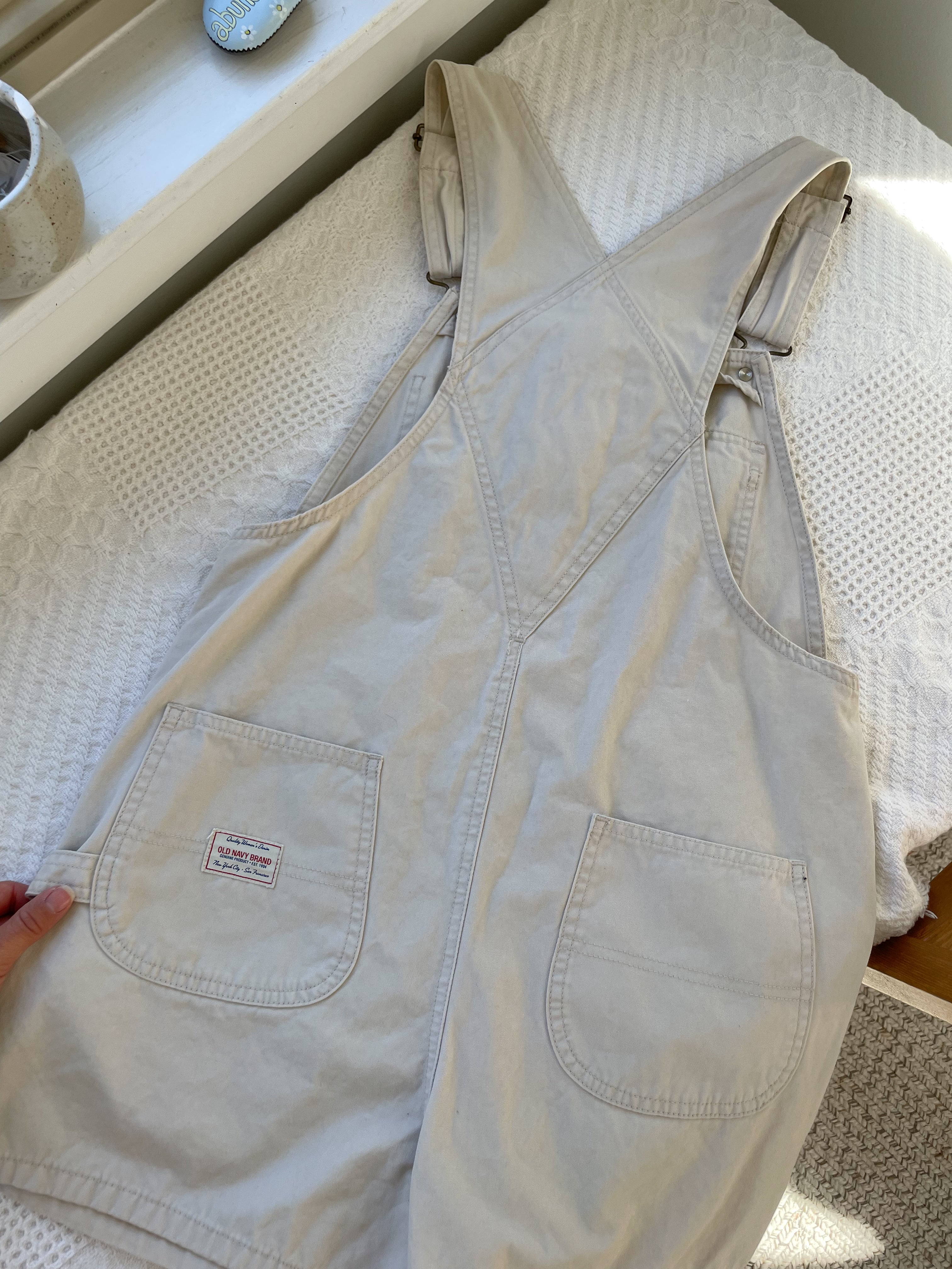 Cream Old Navy Shortalls (S)