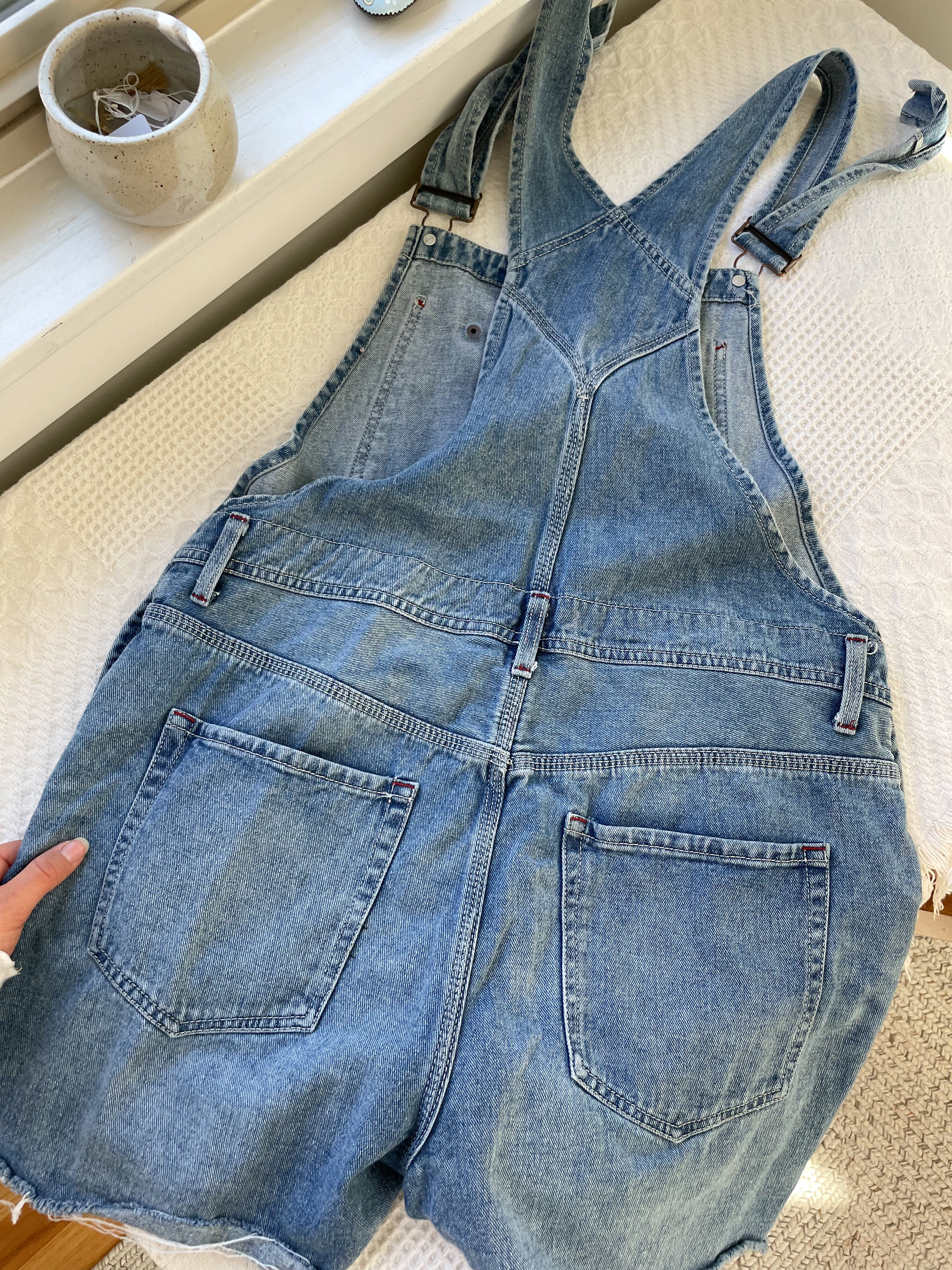 Free People Raw Hem Shortalls (L)