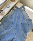 Plus Size Light Wash Shortalls (2x)