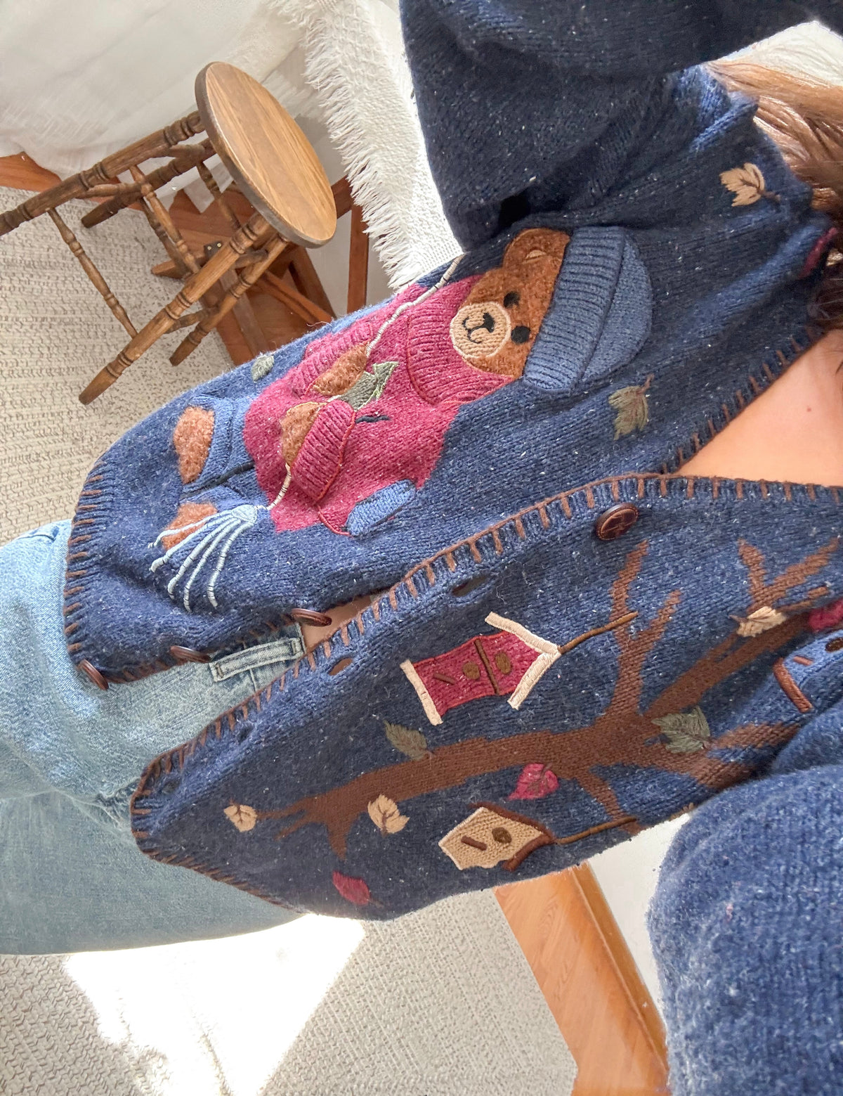 The Raking Leaves Bear Cardigan (L)