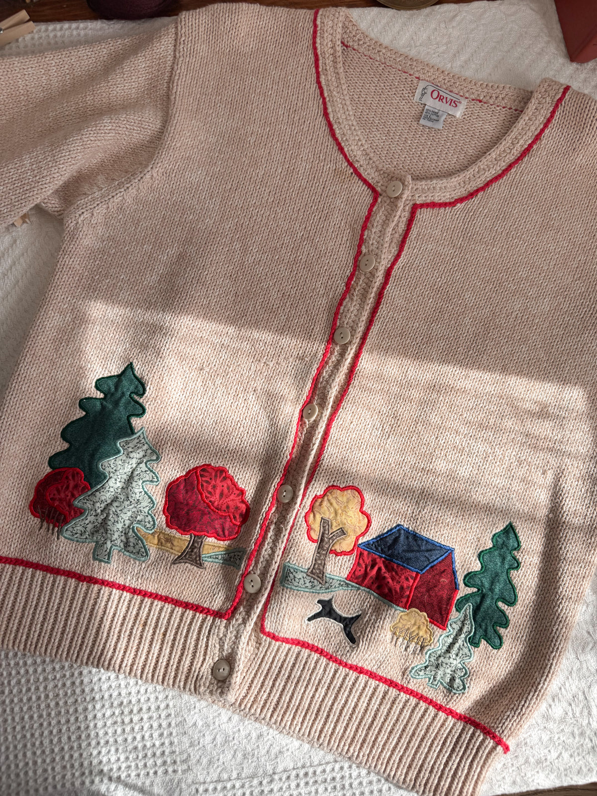 The Quilted Tree Barn Cardigan (L)