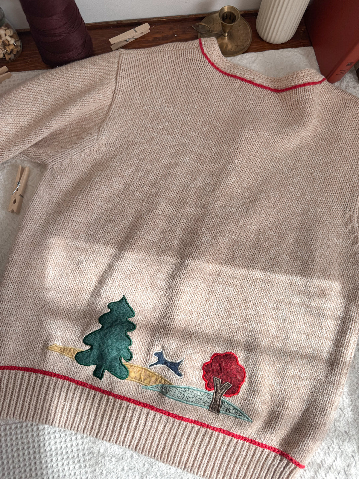 The Quilted Tree Barn Cardigan (L)