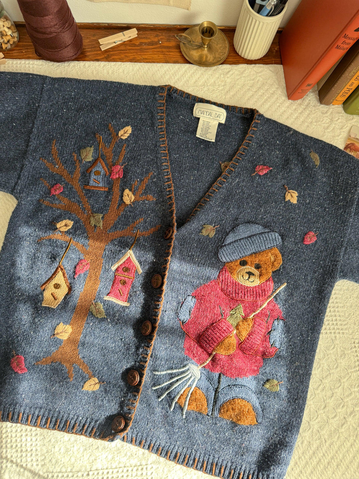 The Raking Leaves Bear Cardigan (L)