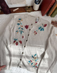 The Maroon & Teal Leaf Cardigan (XL)
