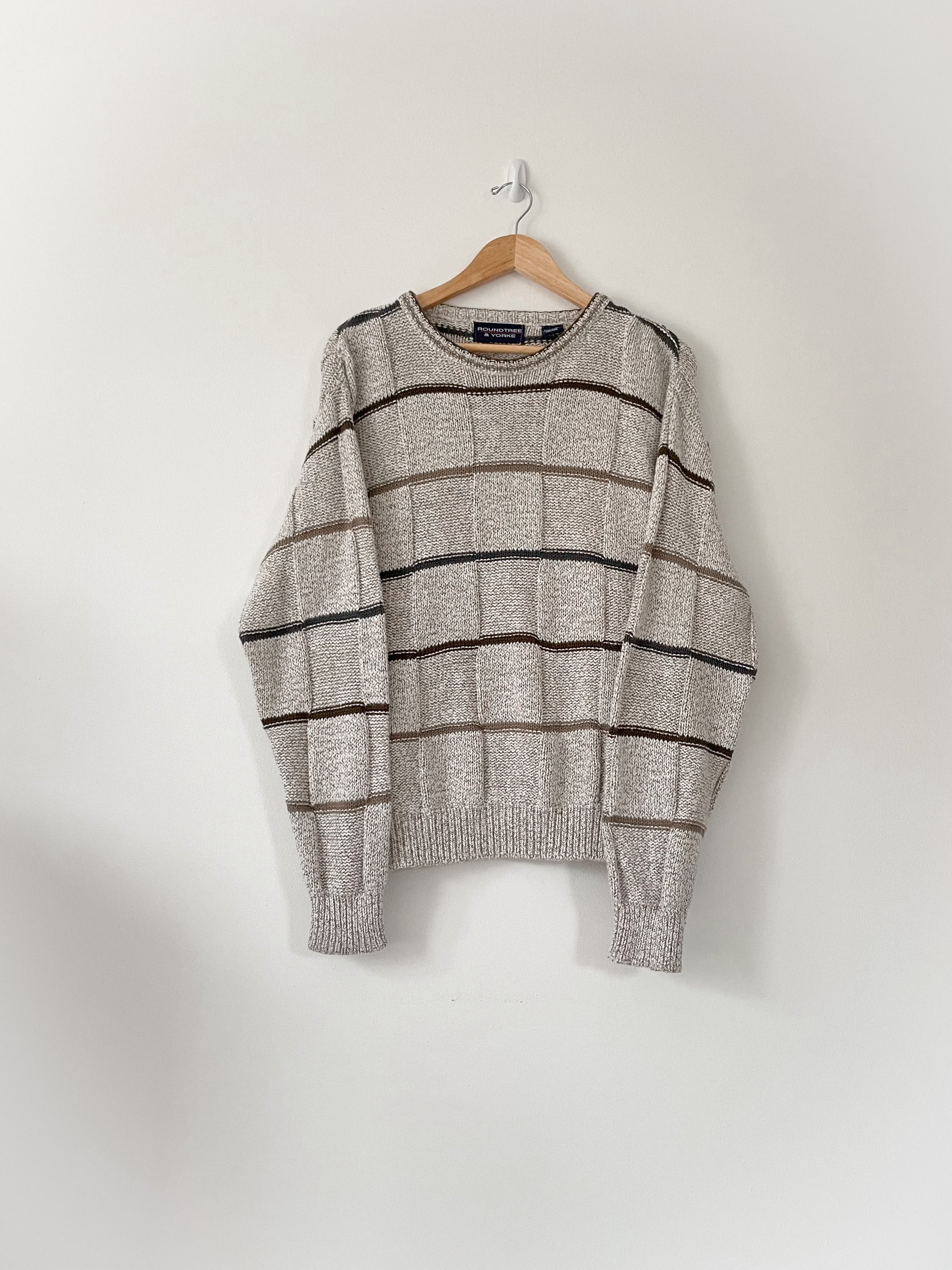 Vintage Striped Squares Sweater (M)