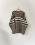 Vintage Woodsy Thick Stripe Sweater (M)