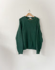 Vintage Forest Green Woven Sweater (M)