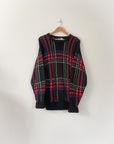 Vintage Black & Plaid Knit (XL)