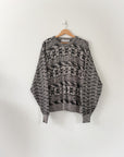 Vintage Monotone Pattern Knit (XL)