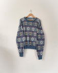 Vintage Blue & Pink Pattern Knit (L)