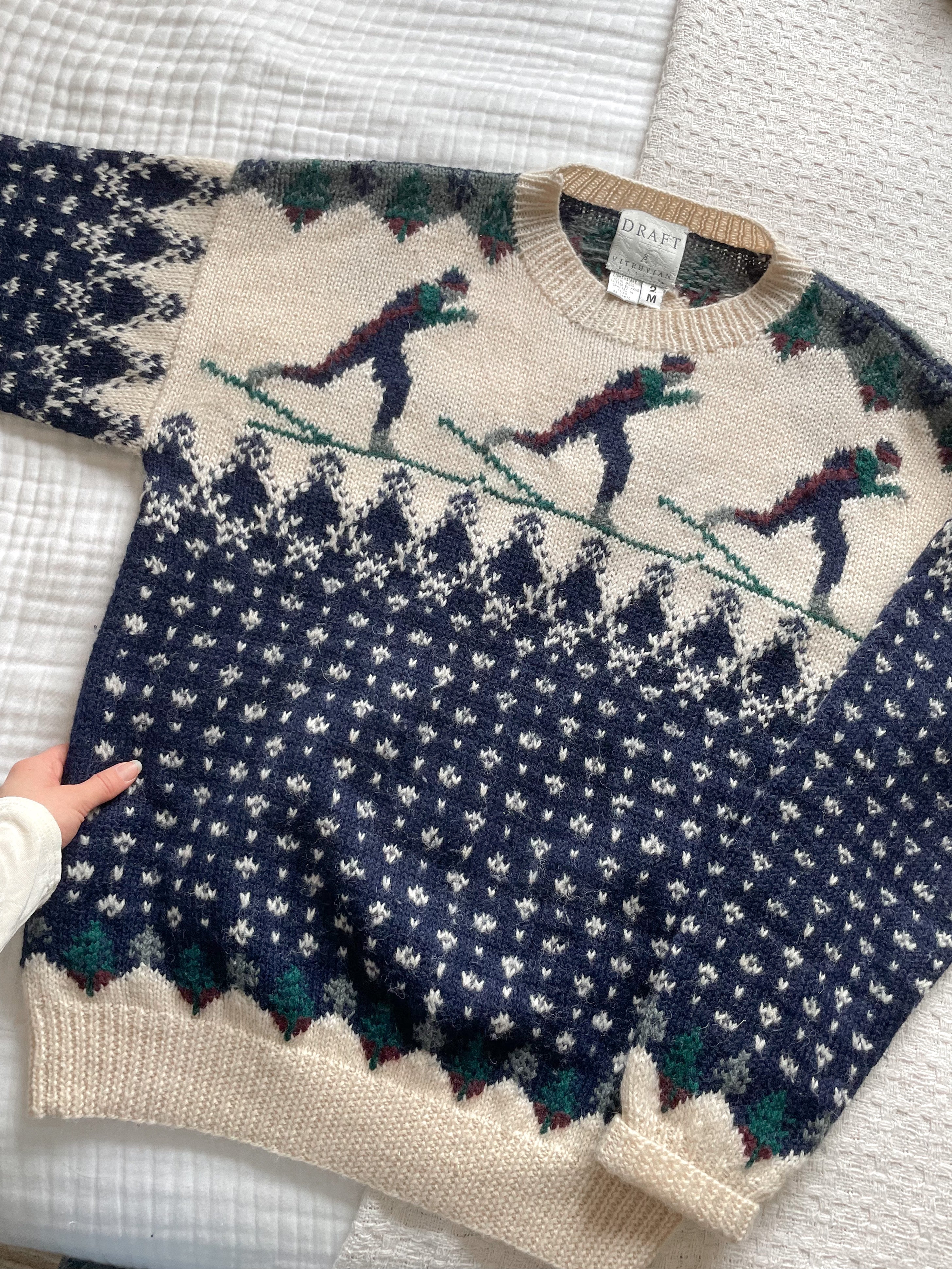 Vintage Wool Skier Sweater (M)